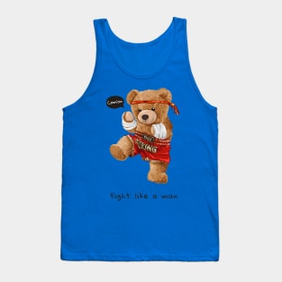 Funny bear boxing cartoon Tank Top